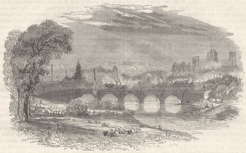 LANCASHIRE. Lancaster 1850 old antique vintage print picture